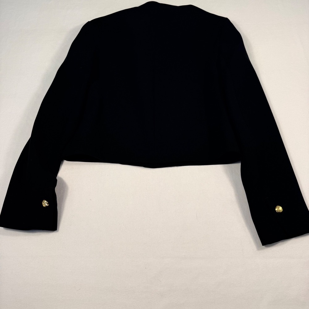 Zara Cropped Military Jacket XS Black Gold Button Blazer equestrian Dark Academi - Picture 13 of 16